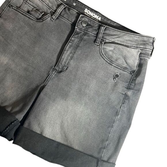 Sonoma Bermuda jean shorts black size 12 - Picture 6 of 11